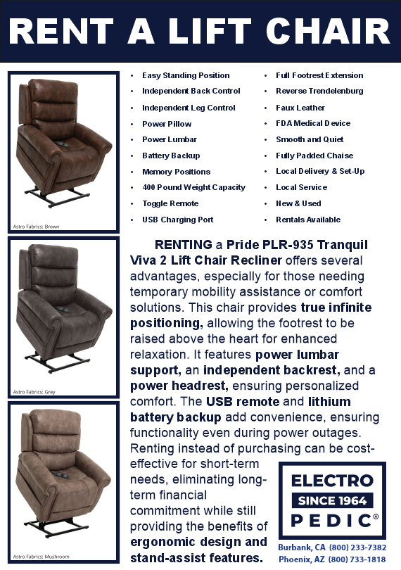 rent a pride lift chair