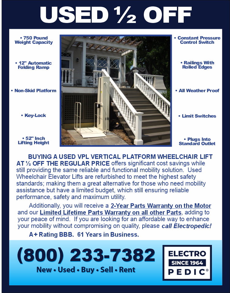 Used Electric Wheelchair Lifts / VPLs ½ off